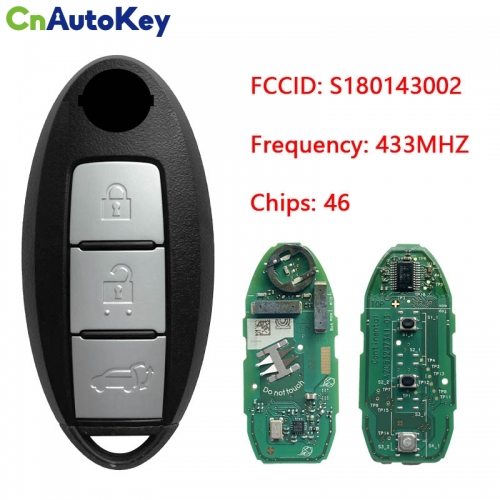 CN027098 Nissan MURANO 2009-2016 Genuine Smart Key 433MHz 285E3-1AN5B / 285E3-1TJ0E Transponder ID: PCF7952 HITAG 2 - ID46 FCCID: S180143002