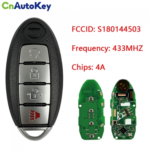 CN027078 Nissan Kicks 2018+ Smart Key, 4Buttons, KR5TXN3 S180144503 HITAG AES NCF29A1M, 433MHz 285E3-5RA6A Keyless Go