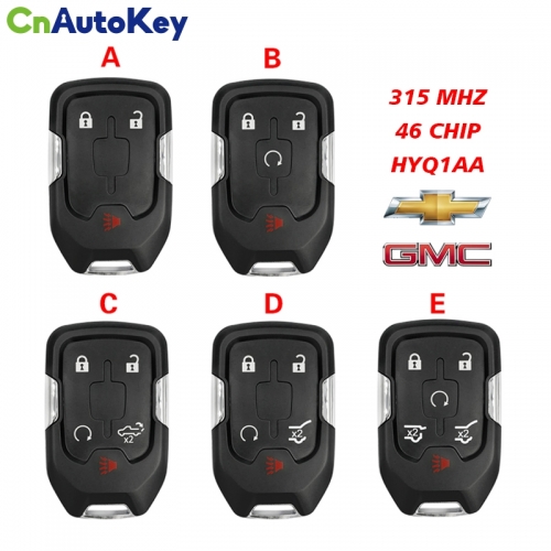 CN019018 for GMC Yukon XL Denali for Chevrolet Suburban Tahoe 2015-2019 Remote Key 315mhz Fob FCC ID HYQ1AA 13508280 13580804 13508278