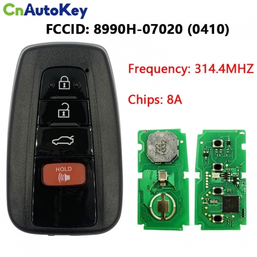 CN007136 Toyota Avalon 4 Button Smart Key 314.4MHZ HYQ14FBE  8990H-07020 (0410)