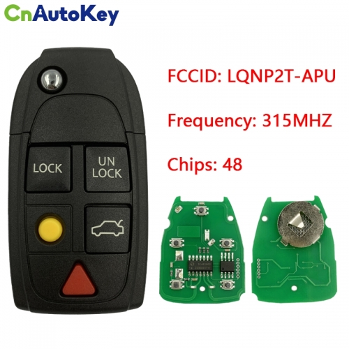 CN050016  2004-2015 Volvo / 5-Button Flip Key / PN: 8688799 / LQNP2T-APU / 315 Mhz