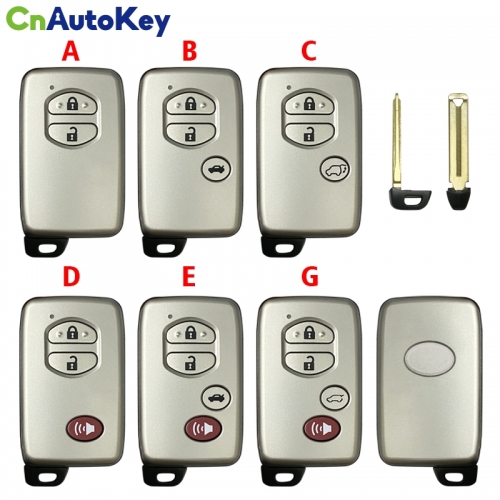 CS007144 Replacement New Smart Remote Key Shell 2/3/4 Button for Toyota 4 Runner Avalon Land Cruiser Prius Highlander Venza Prius V