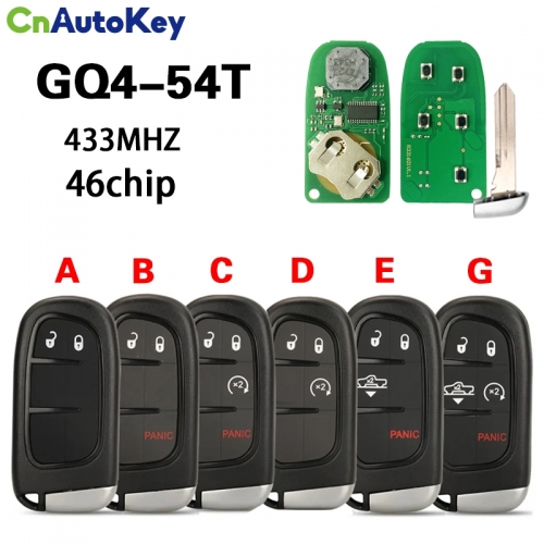 CN087059  GQ4-54T  46 CHIP  Remote Pickup Car Key For Dodge Ram 1500 2500 3500 2014 2015 2016 2017 2018 Keyless FOB 433Mhz 2/3/4/5 BT