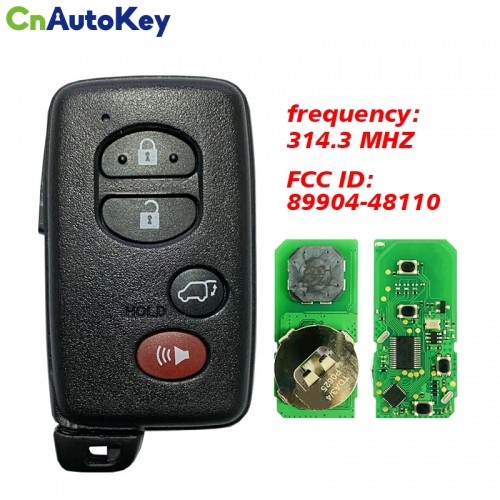 CN007204 2008-2013 Toyota Highlander 4-Button Smart Key Fob (FCC HYQ14AAB, PN 89904-48110, Board 271451-0140)