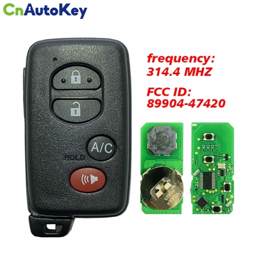 CN007206 2010-2011 Toyota Prius  4-Button Smart Key  PN 89904-47420  HYQ14AAB-3370