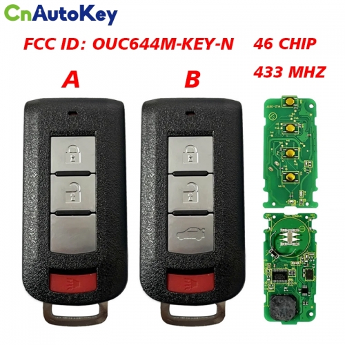CN011036  2+1 / 3+1 button Mitsubishi Outlander FCCID: OUC644M-KEY-N 433MHZ /  46 chip
