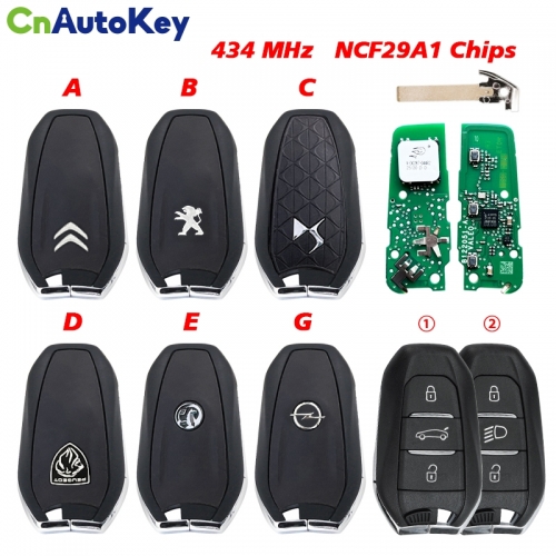 CN009056 3 Buttons For Citroën Peugeot DS Opel Vauxhall Smart Key IM3A HITAG AES NCF29A1 434 MHz OEM With Scratches