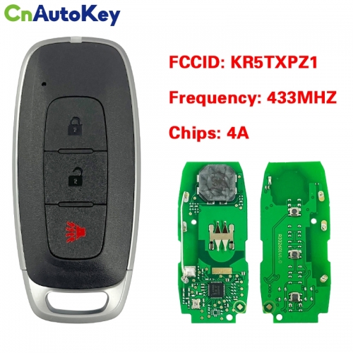 CN027116  2023 Nissan Kicks Smart Key 3 Buttons Fob FCC: KR5TXPZ1 - 433MHz