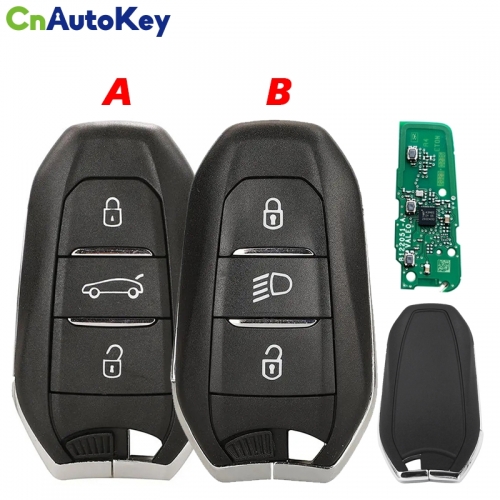 CN009047 OEM PCB With Aftermarket Shell 2020 Peugeot 5008, 508 Smart Key  , 3Buttons, IM3A HITAG AES NCF29A1, IM3A 434MHz Keyless Go