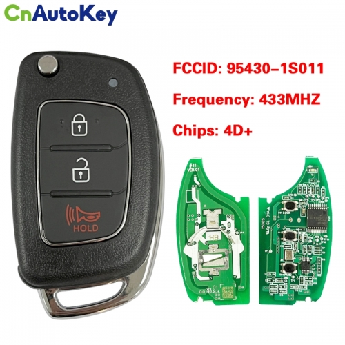 CN020065 Hyundai Flip Key 3- Button Part No 95430-1s011 4D60 80BIT