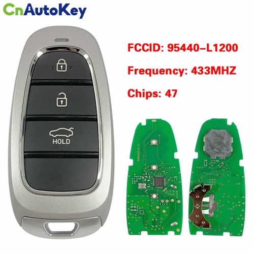 CN020156  Smart Key for Hyundai Sonata 2020+ Buttons:3 / Frequency:433MHz / Transponder:HITAG 3/NCF 29A1X/ Part No: 95440-L1200 / Keyless Go