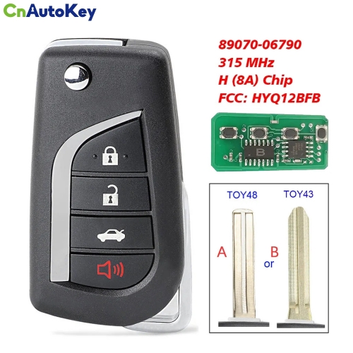 CN007248  for Toyota Camry 2018 2019 2020 2021 Remote Key Fob HYQ12BFB 315MHz  H (8A) Chip 89070-06790 TOY48/ TOY43 Blade1 order