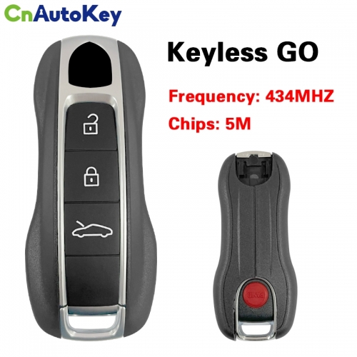 CN005023 OEM Smart Key for Porsche 911 Buttons:3+1 / Frequency: 433MHz / Blade signature: HU162T / Part No: 992959753J / Keyless GO