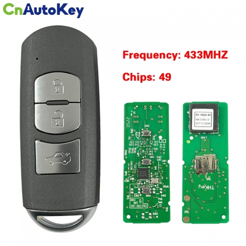 CN026016 3 Buttons Smart Car Key for MAZDA 2013-2019 CX-3 CX-5 Axela Atenza Model SKE13E-01 SKE13E-02 Control 433mhz