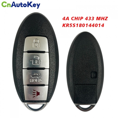 CN027032 4 Buttons 4A Chip 433MHz KR5S180144014 Smart Remote Key Fob for Nissan Altima 2015-2018 Keyless Entry