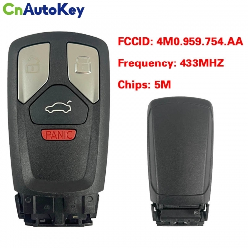 CN008053 MLB Suitable for Audi Q7 original remote control key 3+1buttons 433Mhz 5M chip FCC: 4M0 959 754 AA Keyless GO