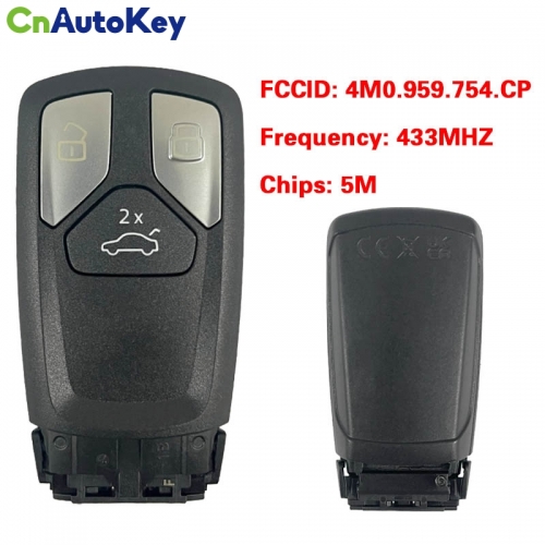 CN008142  MLB Suitable for Audi original remote control key 3buttons 433Mhz 5M chip FCC: 4M0 959 754 CP Keyless GO