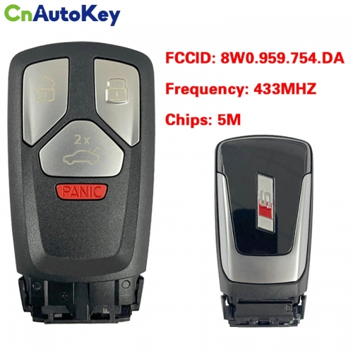 CN008148 MLB Suitable for Audi original remote control key 3+1buttons 433Mhz 5M chip FCC: 8W0 959 754 DA Keyless GO