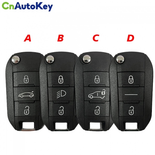 CS009052  Replacement 3 Button Remote Car Key Shell House For Citroen Peugeot 208 2008 Replace With Logo Blade key