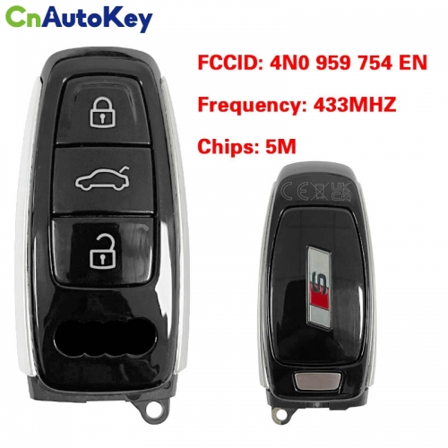 CN008130  MLB Original 3 Button Audi S 433MHZ 5M Chip for Audi A8 2017-2021 Smart Key Remote Control FCC ID 4N0 959 754 EN Keyless Go