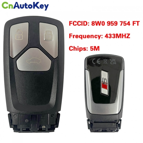CN008166  MLB Original 3 Buttons for Audi A4 A5 Q5 Q7 S4 S5 remote control key 433Mhz 5M chip FCC: 8W0 959 754 FT Keyless GO
