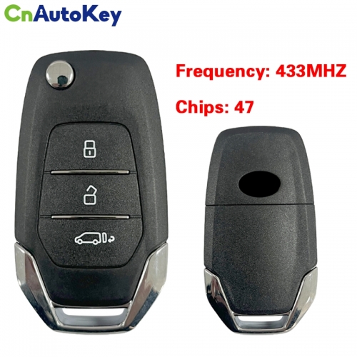 CN032010  OEM Flip Car Remote Key 433Mhz with ID47 Chip for MAXUS Delivery 9 3 button Replacement key
