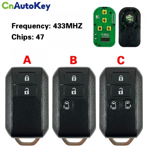 CN048026   2 Buttons 433MHZ CWTR53R0 FSK ID47 PCF7953X Chip Remote Control Car Key For Suzuki Ertiga 2018 2019 2020 Vitara Swift