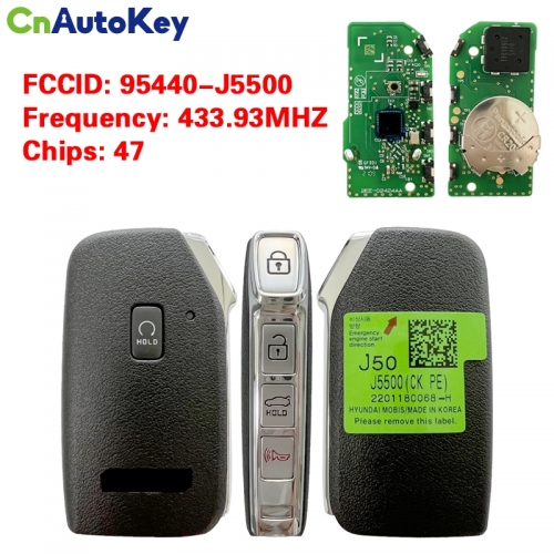 CN051199  KIA Stinger 2022 Genuine Smart Remote Key 4+1 Buttons 433MHz 95440-J5500