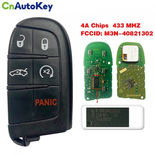 CN015052 ORIGINAL Smart Key for Chrysler Buttons4+1 Frequency 434 Mhz Transponder HITAG AES Part No 68155687 AA Keyless Go