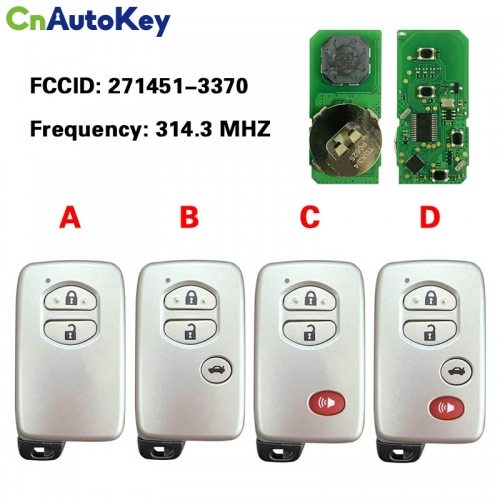 CN007079 Toyota smart card board 4 key 314.3 MHZ number 271451-3370-USA