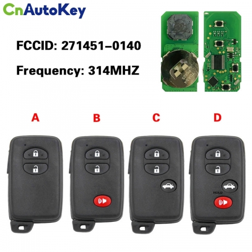CN007082 Toyota Camry, Avalon 2007+ Smart Key, 4Buttons, HYQ14AAB P1 D4 4D-67, 314MHz Light Gray 89904-06041 89904-33181 89904-33310 Keyless Go