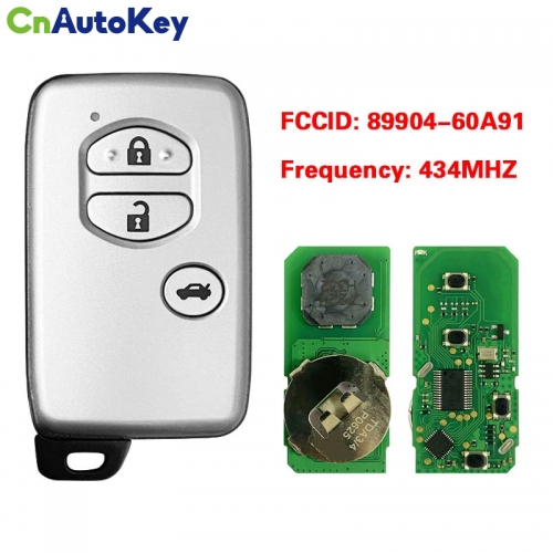 CN007171 For Toyota Land Cruiser 2008+ Smart Key, 2Buttons, B77EA P1 98 4D-67 Chip, 433MHz Light Gray 89904-60A91 Keyless Go PCB A433