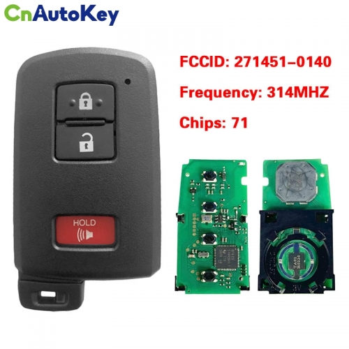 CN007085 For Toyota Land Cruiser Smart Key, 3Buttons, BH1EW P1 A8 DST-AES Chip, 433MHz 89904-60K30 Keyless Go