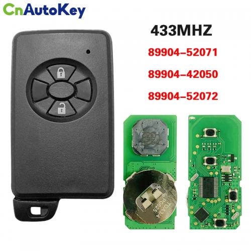 CN007188 Toyota Corolla, Auris, Rav4, Yaris 2006+ Smart Key, 2Buttons, B51EA 0780 PCB P1 94 4D-67, 433MHz 89904-52071/42050/52072 //0d030/0d031/0d070/