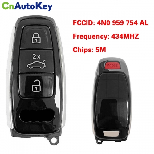 CN008191  MLB Original 3+1 Button 434MHZ 5M Chip for Audi A8 2017-2021 Smart Key Remote Control FCC ID 4N0 959 754 AL Keyless Go