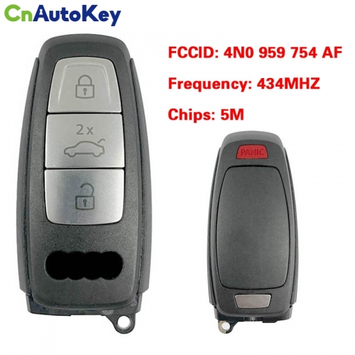CN008189  MLB Original 3+1 Button 434MHZ 5M Chip for Audi A8 2017-2021 Smart Key Remote Control FCC ID 4N0 959 754 AF Keyless Go