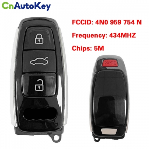 CN008188  MLB Original 3+1 Button 434MHZ 5M Chip for Audi A8 2017-2021 Smart Key Remote Control FCC ID 4N0 959 754 N Keyless Go