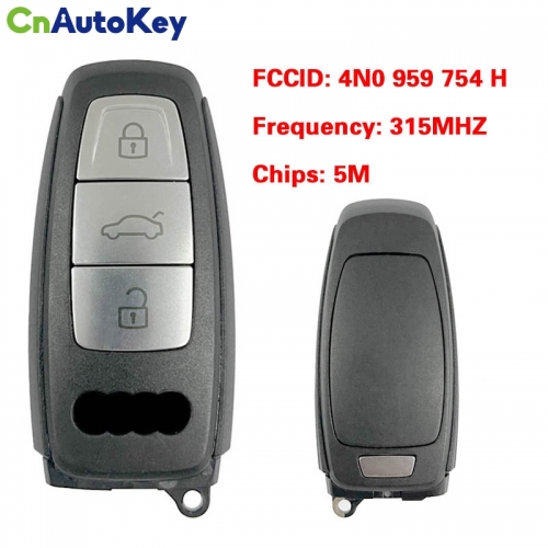 CN008187  MLB Original 3 Button 315MHZ 5M Chip for Audi A8 2017-2021 Smart Key Remote Control FCC ID 4N0 959 754 H Keyless Go