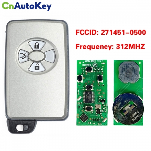 CN007178 For Toyota Smart Key, 3Buttons, P1 94 4D-67 Chip, 312MHz 271451-0500 Keyless Go