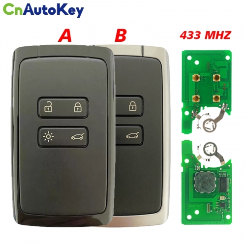 CN010036 ORIGINAL Smart Card for Renault Megane 4Talisman Buttons4 Frequency 433 MHz Transponder HITAG AES Keyless GO