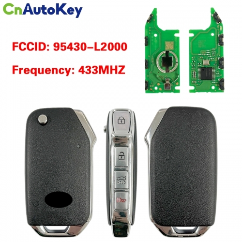 CN051228   2021-2022 Kia K5 / 3+1-Button Flip Key / PN: 95430-L2000 / CQOTD00660 (DL3) (OEM)