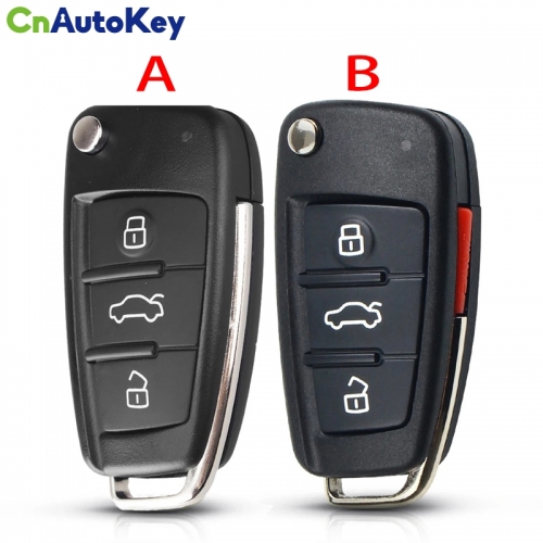 CS008025    10X 3/4 Buttons Flip Remote Key Repalcement Folding Car Key Shell For Audi A6L Q7 A2 A3 A4 A6 A6L A8 TT 2008 - 2011 Fob