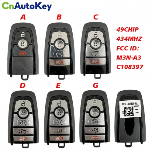 CN018140  2023-2024 Ford F-Series /3/4-Button Smart Key / PN: 164-R8333 FCC ID: M3N-A3C108397 434MHZ