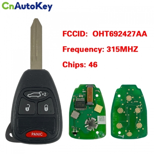 CN086057  Suitable for 2005-2007 Jeep 3+1 button remote control key FCC ID: OHT692427AA 315MHZ 46 chip