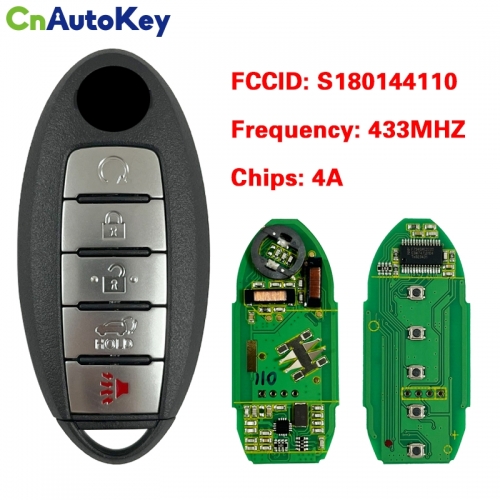 CN027066 5 Button Smart Remote Car Key 433.92Mhz For Nissan Rogue 2017-2019 with PCF7953M HITAG AES 4A CHIP KR5S180144106 S180144110