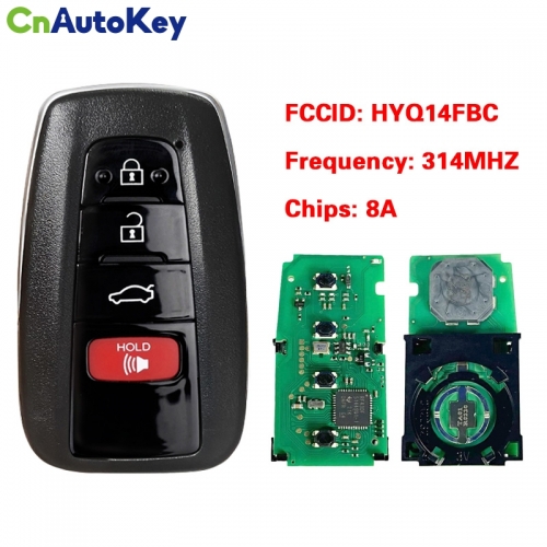 CN007182  for P/N: 89904-06220, 89904-06240 Smart Remote Key Keyless 315MHz Fob for Toyota Camry 2018 2019 2020 FCCID: HYQ14FBC