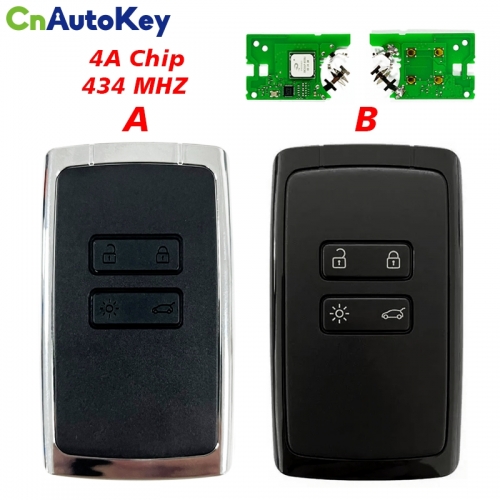 CN010041   4 Buttons Smart Car Key for Renault  Frequency 434 MHz 4A Chip Keyless GO