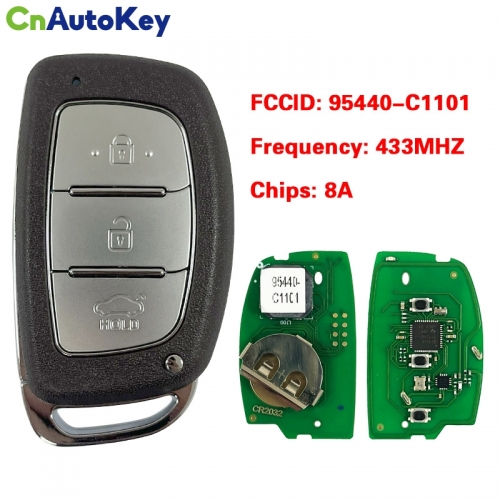 CN020288  Hyundai Sonata 2014-2017 Smart Key Remote 3 Buttons 433MHz 95440-C1101 95440-C1100NNA  FCCID: CQOFD00120