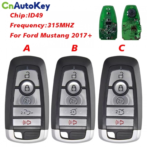 CN018125  2013-2020 Ford Mustang Lincoln / 5-Button Smart Key 315MHZ