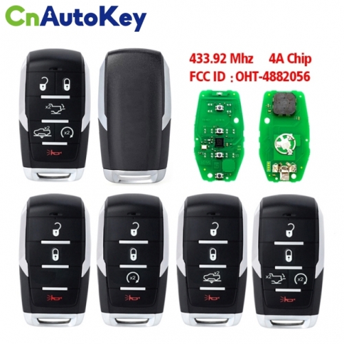 CN087058 3/4/5/6 B Smart Prox Remote Key 433.92Mhz PCF7939M / HITAG AES / 4A Chip FCC ID OHT-4882056 for Dodge Ram TRX 2019 2020